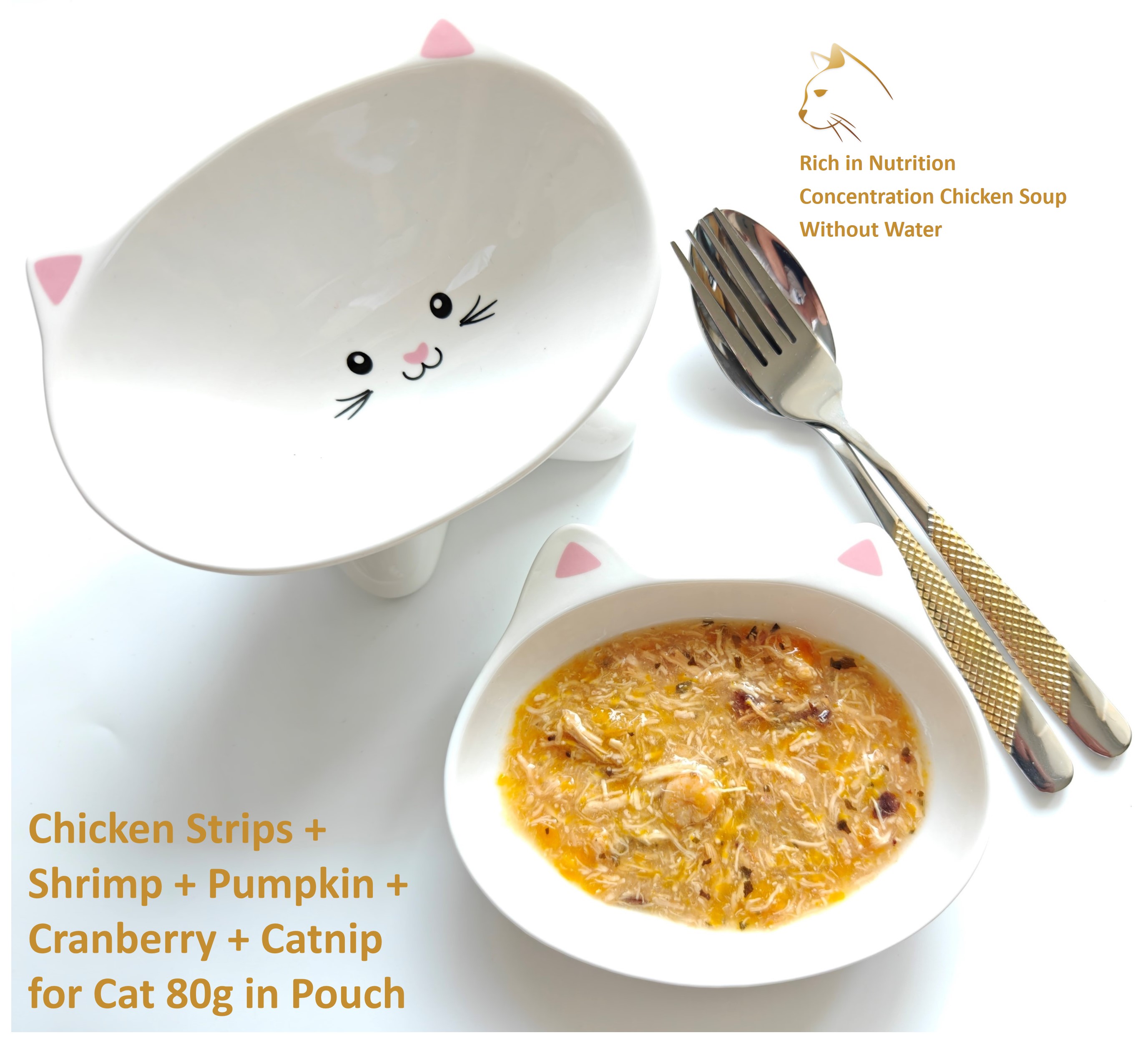 Chicken Strips and Shrimp Pumpkin Cranberry Catnip for Cat 80g in Pouch