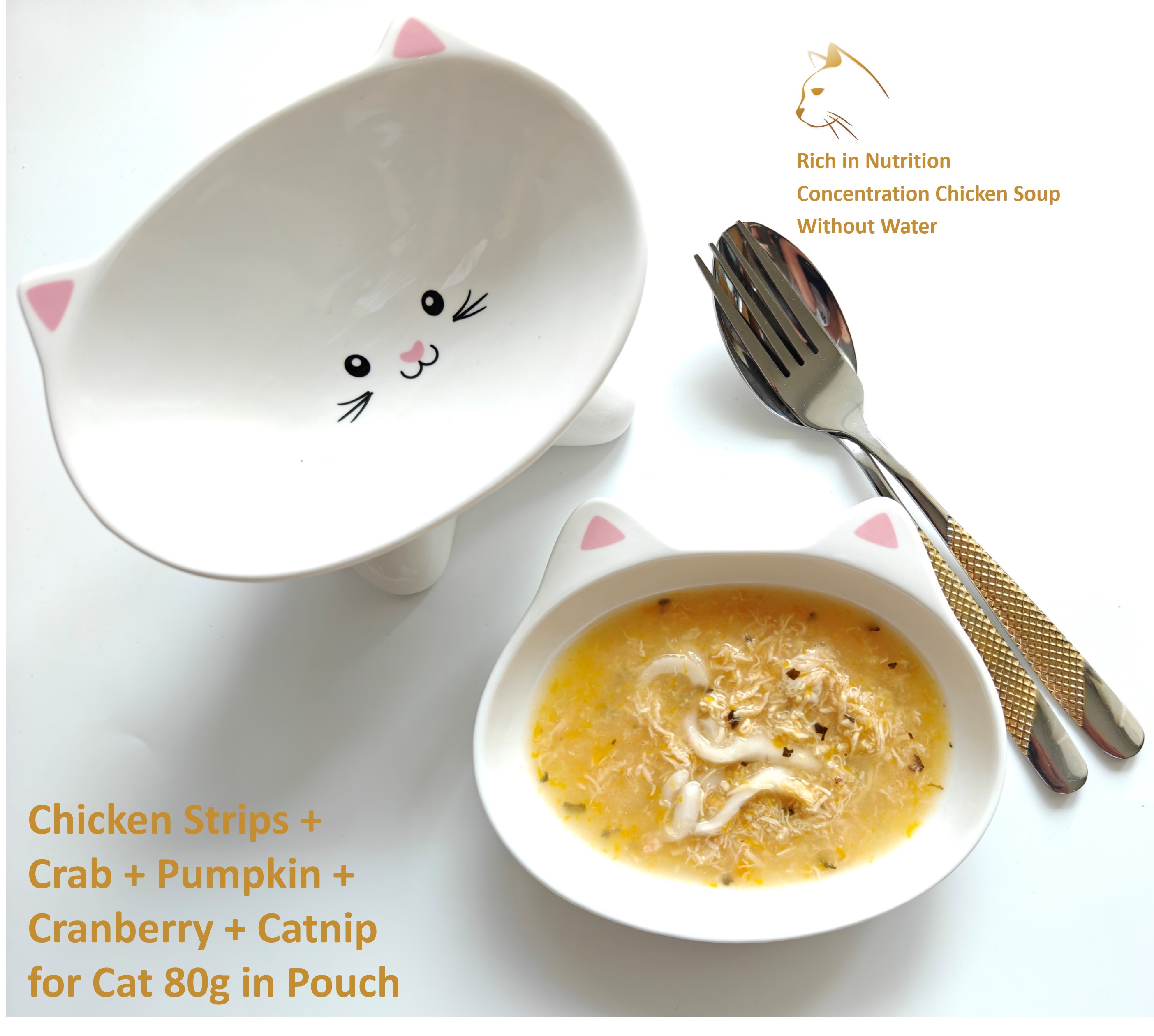 Chicken Strips and Crab Pumpkin Cranberry Catnip for Cat 80g in Pouch (ABC020)